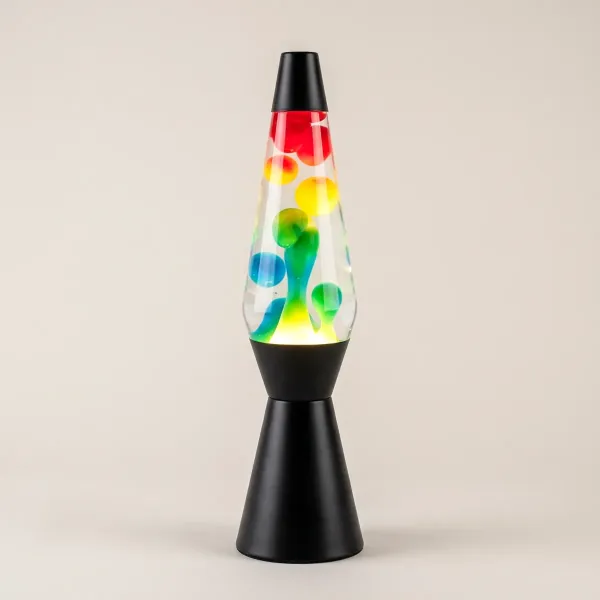 Lava lamp, black base, multicolour wax (XL2340), i-Total